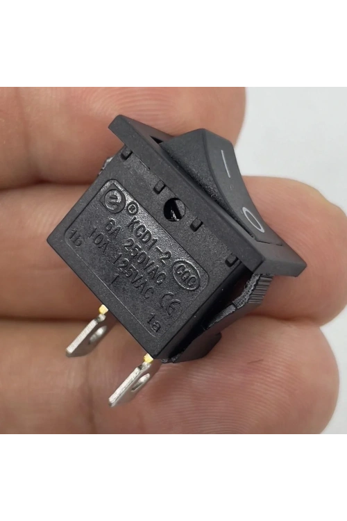 IC-124 Mini Işıksız Yaylı Anahtar 2P Off-Mom Siyah