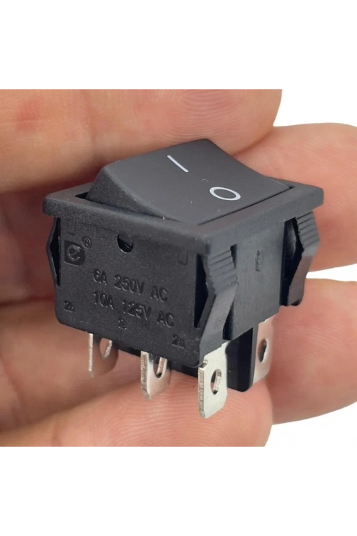 IC-129 Orta Boy Işıksız Anahtar On-On 6P Siyah