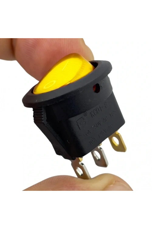 IC-131 Yuvarlak Işıklı Anahtar On-Off 3P Sarı