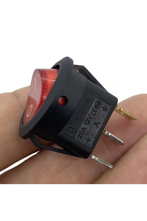 IC-131A Yuvarlak Işıklı Anahtar On-Off 12V 3P