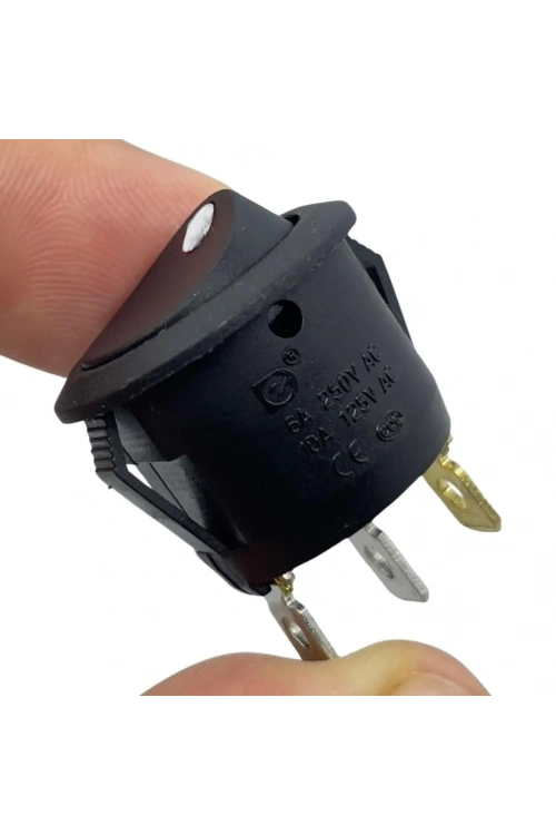 IC-132A Yuvarlak Nokta Işık Anahtar On-Off 3P 12V Beyaz