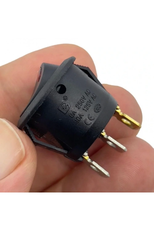 IC-132A Yuvarlak Nokta Işık Anahtar On-Off 3P 12V Kırmızı