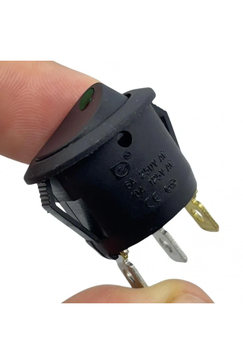 IC-132A Yuvarlak Nokta Işık Anahtar On-Off 3P 12V Yeşil