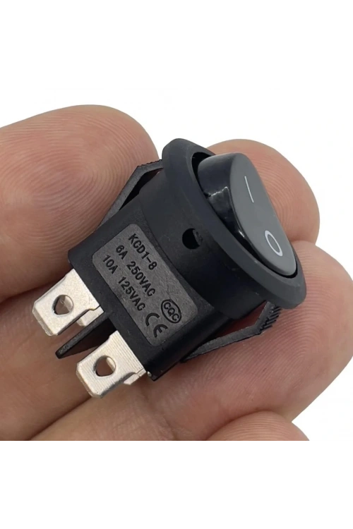 IC-133-4 Yuvarlak Işıksız Anahtar On-Off 4P Siyah