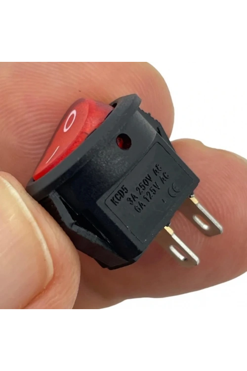IC-134E Kırmızı Yuvarlak Anahtar Işıksız On-Off 2P