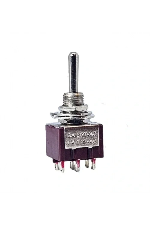 IC-148 Toggle Switch Yaylı Mom-Off-Mom 6P Ø6mm MTS-223 (Kaliteli)