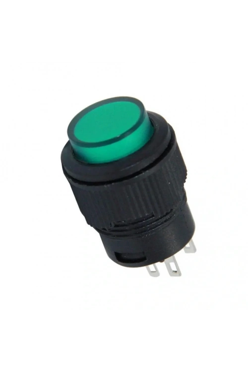 IC-180C 16mm Işıklı Buton Kalıcı Yeşil