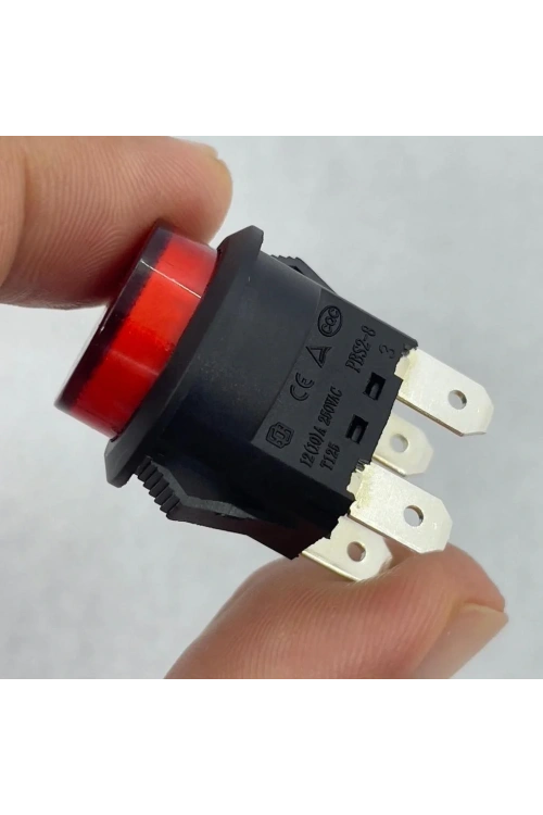 IC-180N Buton Plastik 22mm 12V 4P Kırmızı