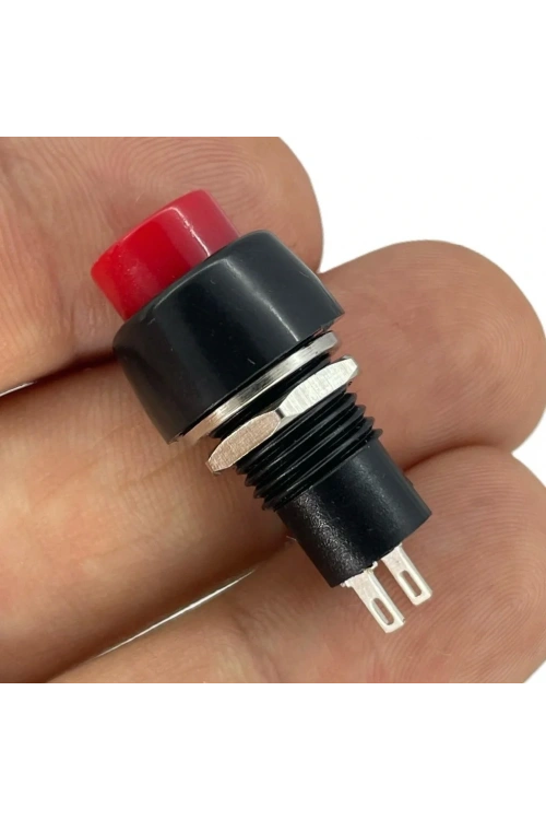 IC-190 Kırmızı Buton Yuvarlak Plastik Kalıcılı 10mm
