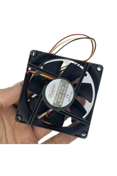 IC-216 Kare Fan 80x80x25mm 12V DC 3 Kablo