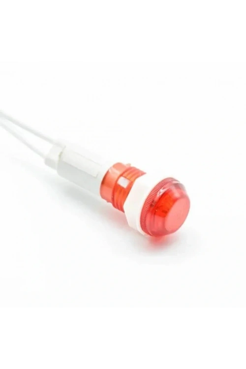 IC-227 10mm Sinyal Lambası Plastik Kablolu 220V Kırmızı