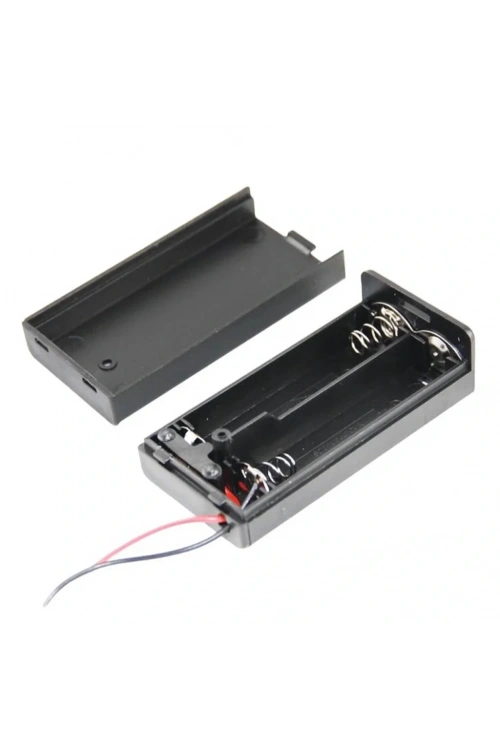 IC-233C Kapaklı Switchli 2li AA Pil Yuvası