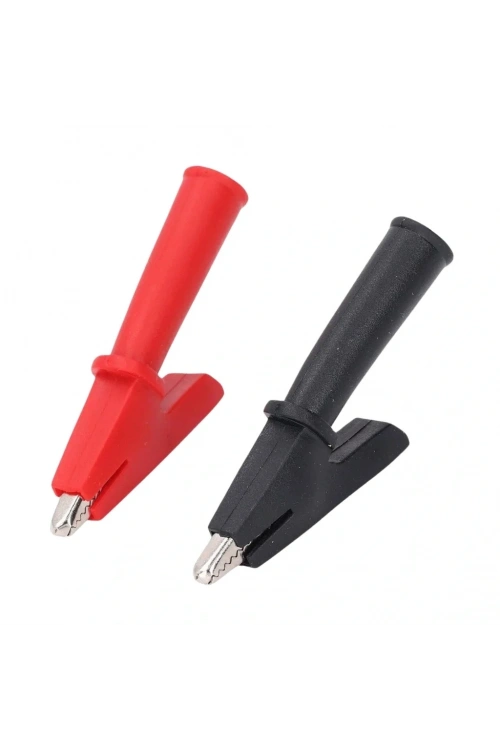 IC-243A 4mm Banana Jak Girişli Krokodil WD1096 Siyah Kırmızı Set