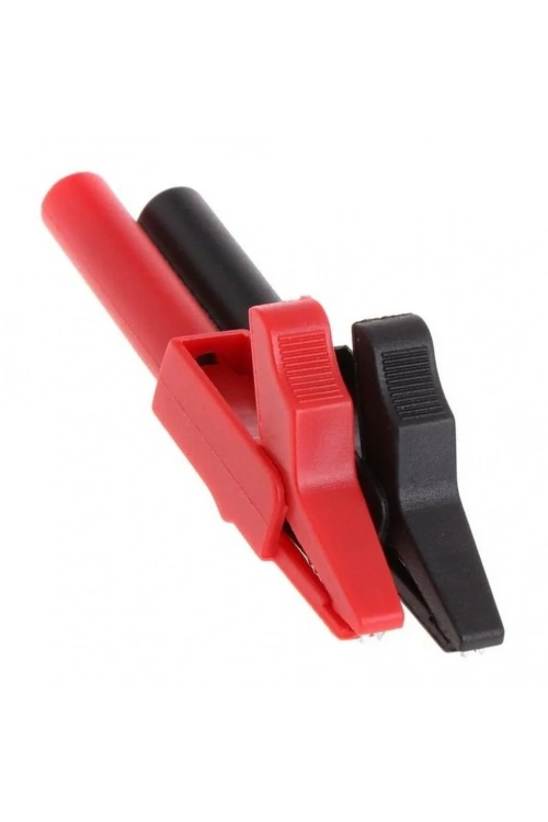 IC-243B 4mm Banana Jak Girişli Krokodil 55mm 2li Set (Kırmızı ve Siyah)