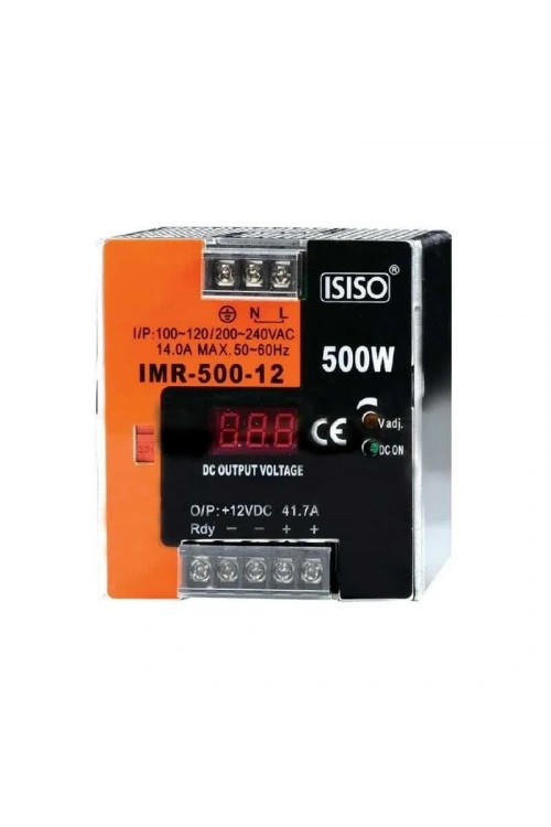 IMR-500-48 - 500W 48VDC 10.4A Mini Göstergeli Raya Montajlı Güç Kaynağı