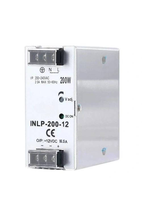 INLP-200-12 - 200W 12VDC 16.5A Raya Montajlı Güç Kaynağı