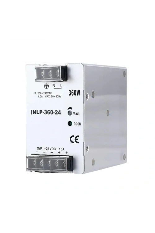INLP-360-24 - 360W 24VDC 15A Raya Montajlı Güç Kaynağı