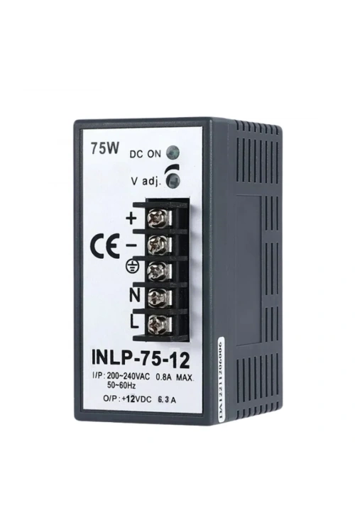 INLP-75-12 - 75W 12VDC 6.3A Raya Montajlı Güç Kaynağı