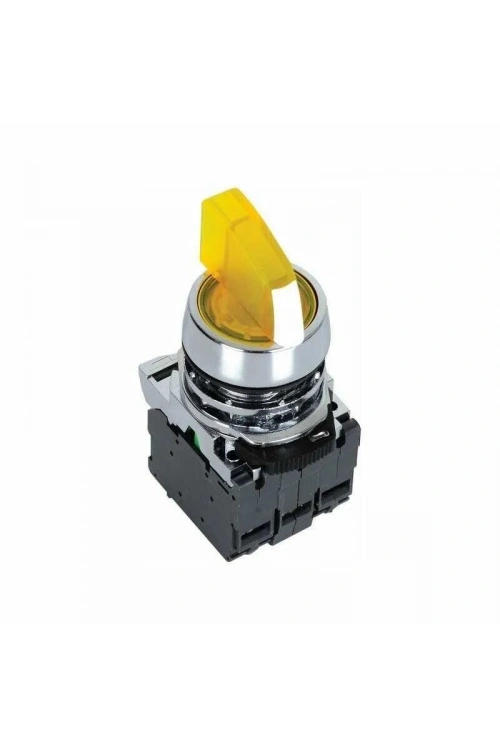 ISM-BK125B5 24V Metal Işıklı Mandal Buton - Sarı