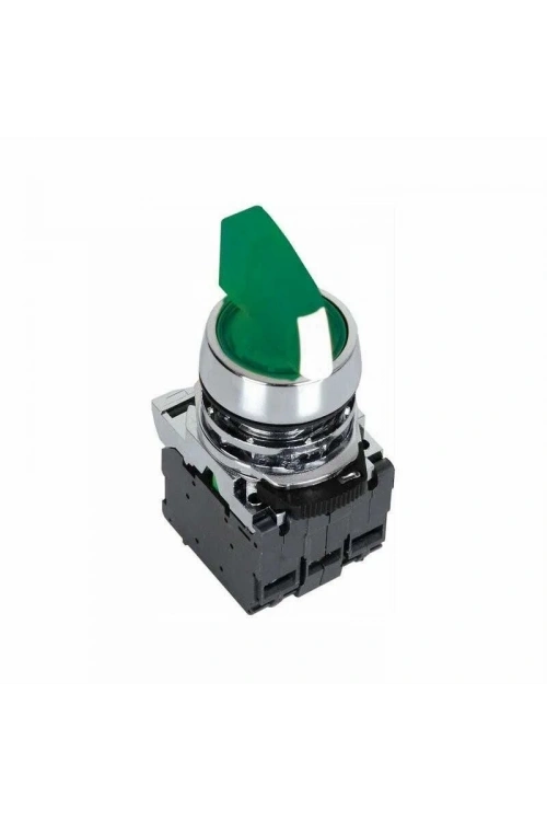 ISM-BK133B5 24V Metal Yeşil Işıklı Mandal Buton 1-0-2