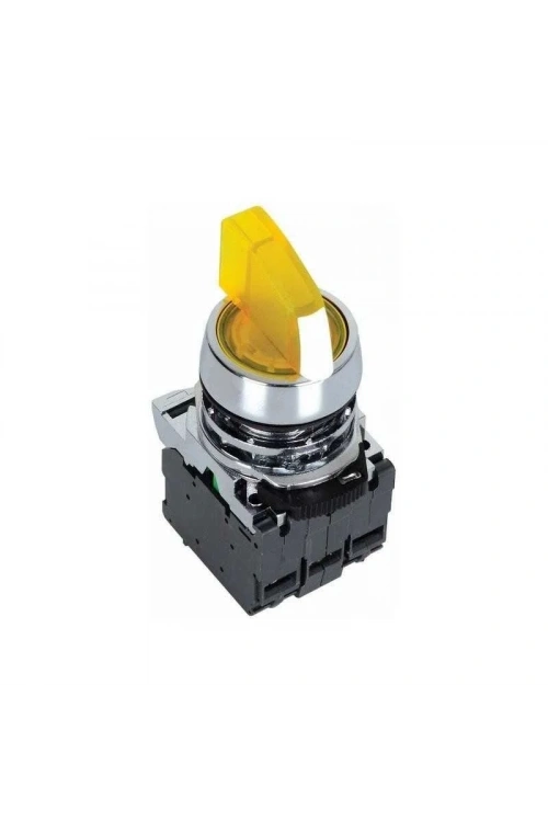 ISM-BK135B5 24V Metal Sarı Işıklı Mandal Buton 1-0-2