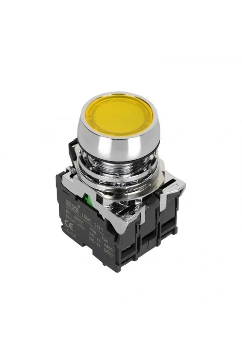 ISM-BW35B5 24V Işıklı Yaylı Metal Buton - Sarı