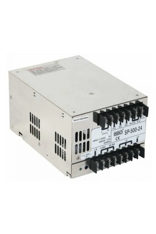 ISP-500-48 - 500W 48VDC 10.5A Ray Montajlı Kapalı Tip Güç Kaynağı