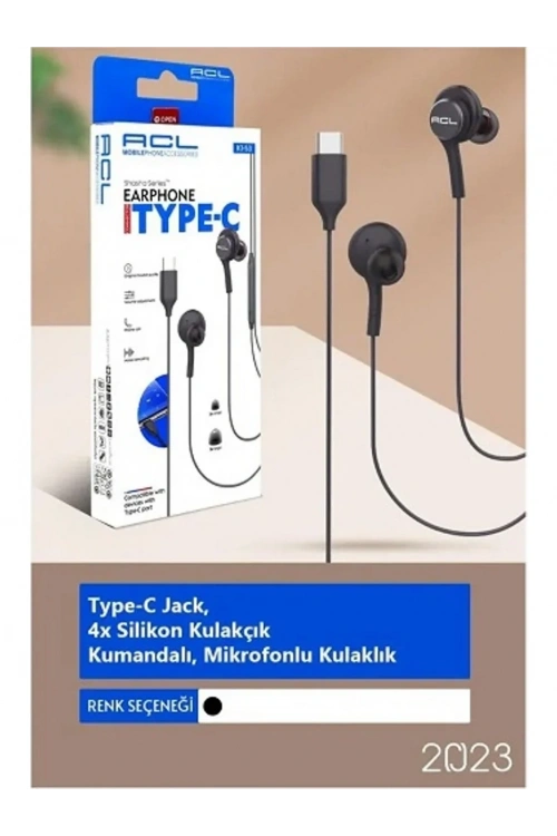 K1-53 Type-C Jack Mikrofonlu Kumandalı Kablolu Kulaklık