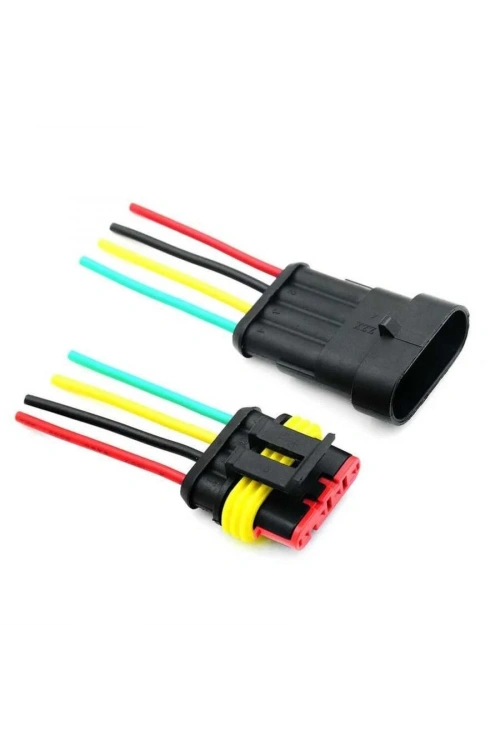 Kablolu 4-Pin Su Geçirmez Konnektör Takımı