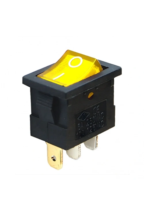 KCD1-1 Sarı Işıklı On/Off Anahtar 3 Pin