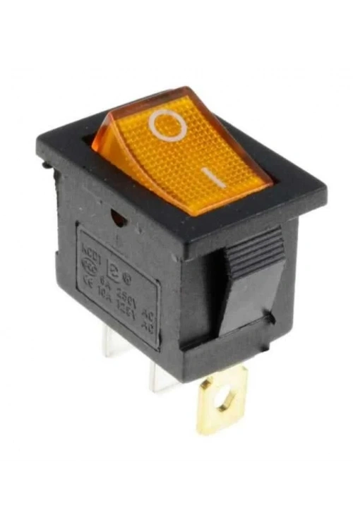 KCD1-1 Sarı Işıklı On/Off Anahtar 3 Pin