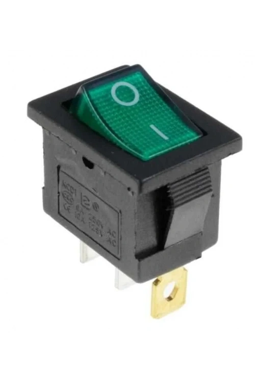 KCD1-1 Yeşil Işıklı On/Off Anahtar 3 Pin