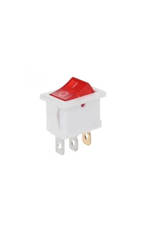 KCD1 Beyaz Kırmızı Işıklı On/Off Anahtar 3 Pin