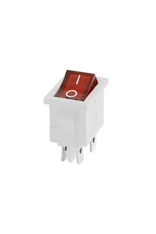 KCD1 Beyaz Kırmızı Işıklı On/Off Anahtar 4 Pin