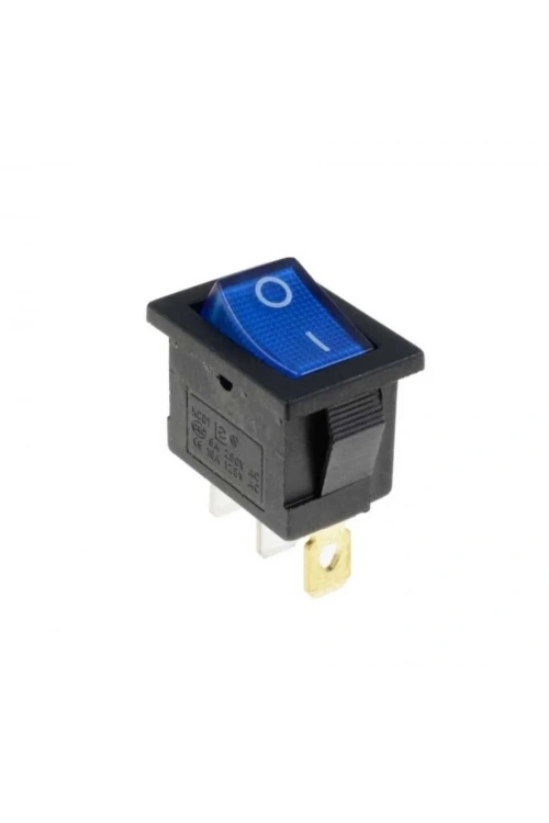 KCD1 Siyah Mavi Işıklı On/Off Anahtar 3 Pin