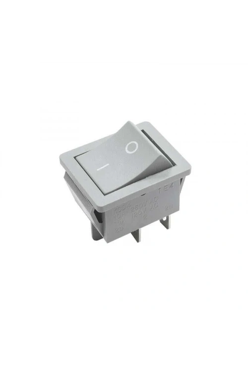 KCD4 Işıksız On/Off Anahtar 4 Pin - Gri
