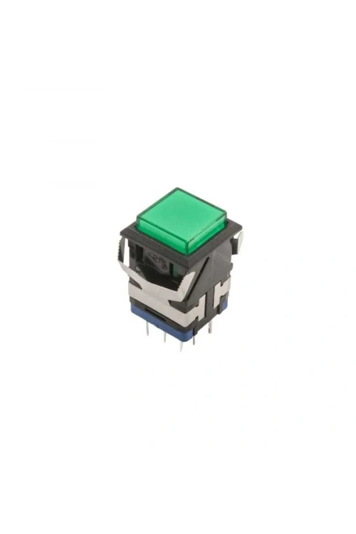 KD2-21 19mm Işıklı Anahtarlı Push Buton - Yeşil