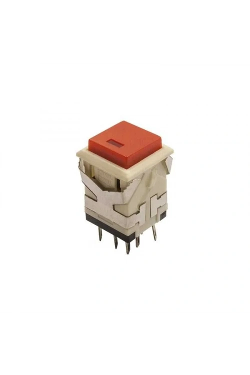 KD2-21 19mm Işıklı Yaylı Push Buton - Kırmızı