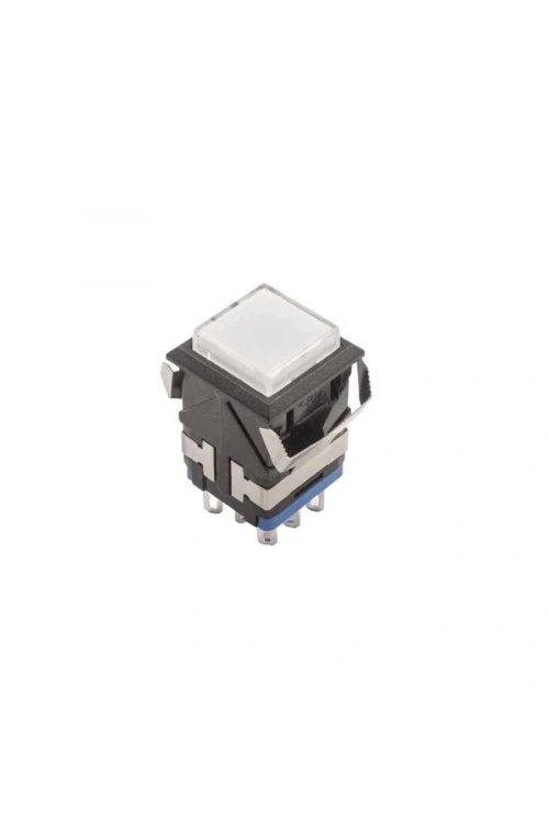 KD2-22 19mm Işıklı Yaylı Push Buton - Beyaz