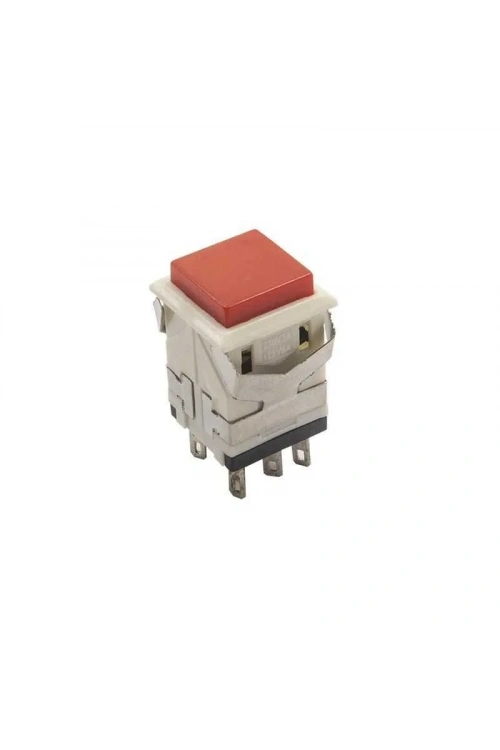 KD2-23 19mm Işıksız Anahtarlı Push Buton - Kırmızı