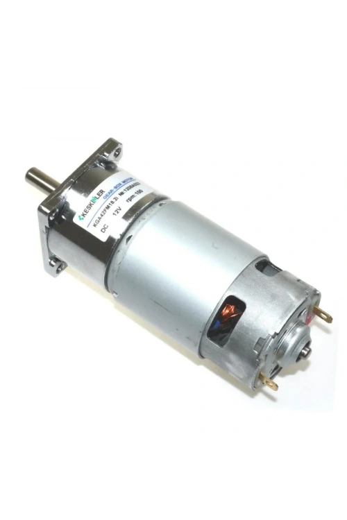 KGA42 12V 100Rpm 42mm Redüktörlü Flanşlı Uzun Dc Motor