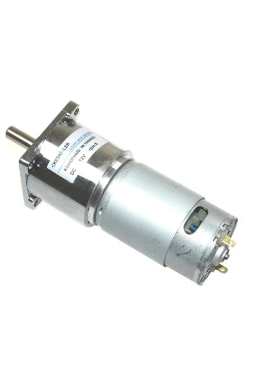 KGA42 12V 5rpm 42mm Redüktörlü Flanşlı Uzun Dc Motor