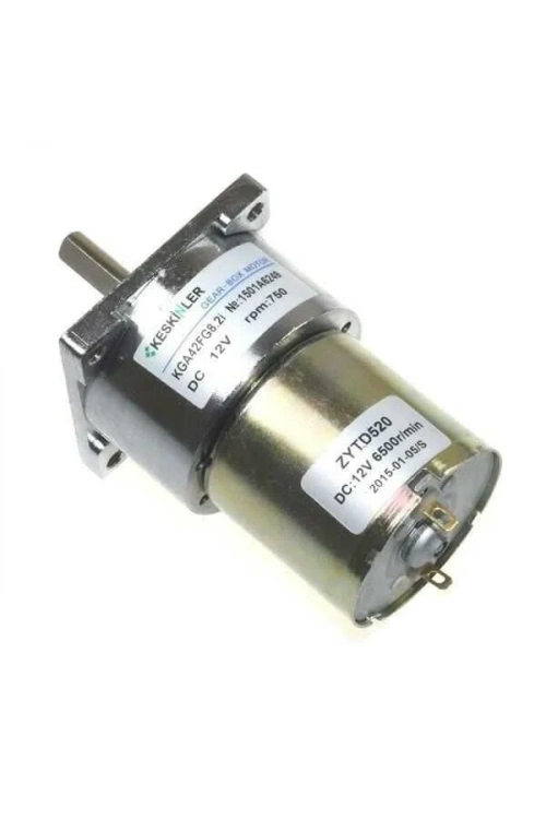 KGA42 12V 750Rpm 42mm Redüktörlü Flanşlı Kısa Dc Motor