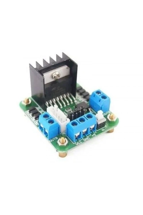 L298 Voltaj Regulatörlü Çift Motor Sürücü Kartı (Yeşil Pcb)