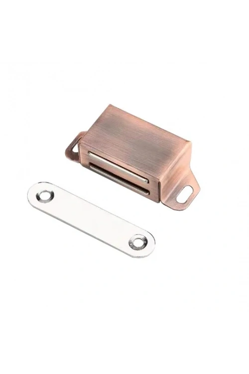 Mıknatıslı Metal Mobilya Kapak Kilidi 36x24x14mm - Bakır