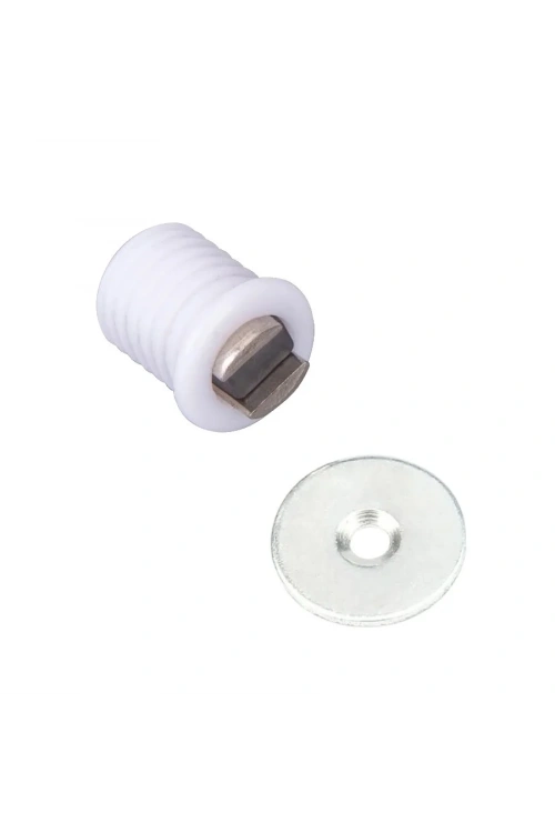 Mıknatıslı Plastik Mobilya Kapak Kilidi 14mm - Beyaz