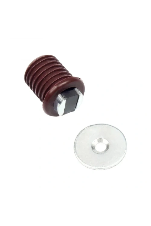 Mıknatıslı Plastik Mobilya Kapak Kilidi 14mm - Kahverengi