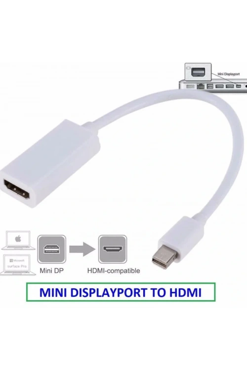 Mini Displayport to HDMI Dönüştürücü Adaptör Beyaz