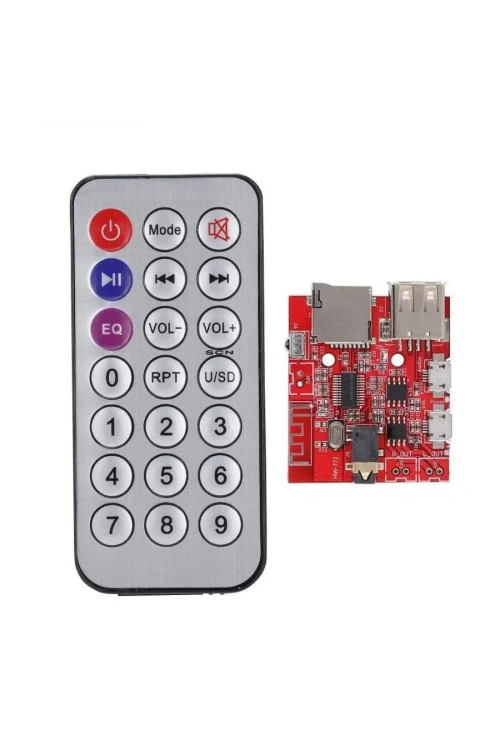 MP3 Kumandalı Bluetooth Amfi Devresi SD Kart + USB