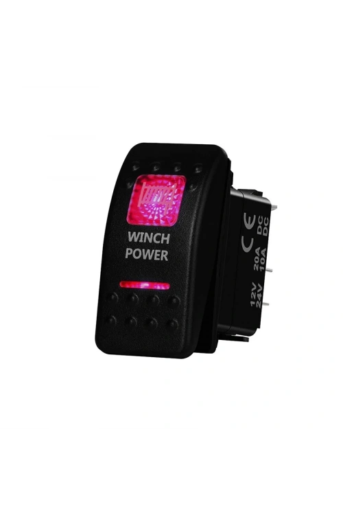 ON-OFF Kırmızı Işıklı Anahtar 5-Pin 12V-24V - Winch Power